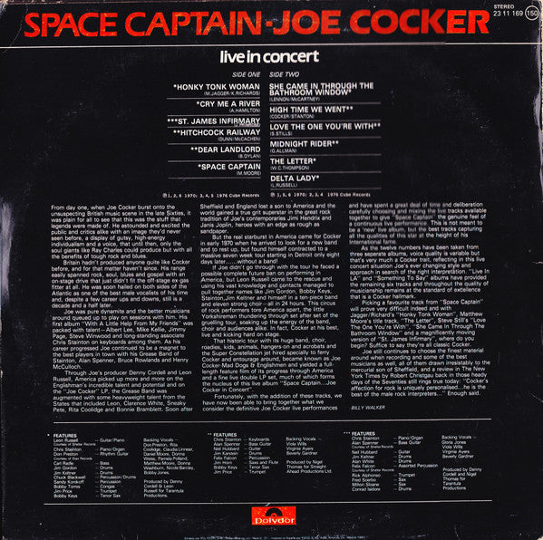 Joe Cocker : Space Captain - Live In Concert (LP, Comp)