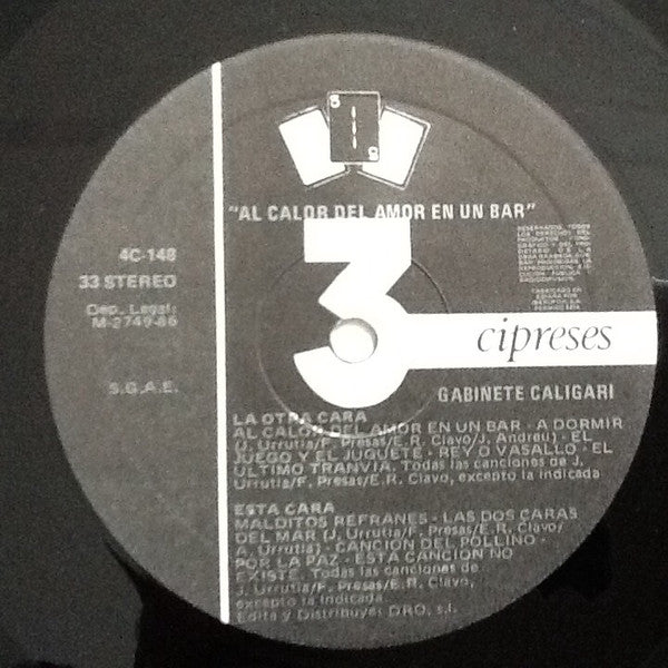 Gabinete Caligari : Al Calor Del Amor En Un Bar (LP, Album)