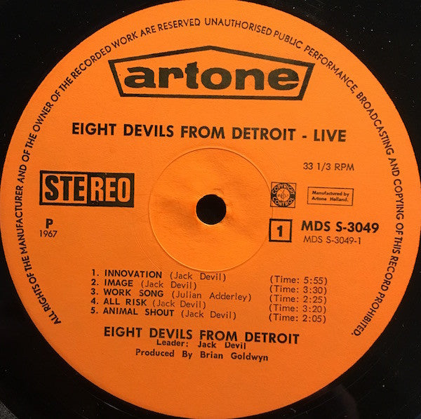 Eight Devils From Detroit : Beat Blues Live !!! (LP)