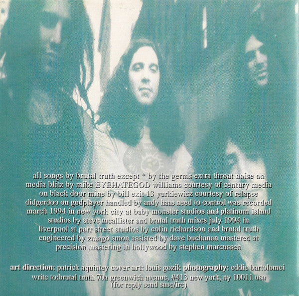 Brutal Truth : Need To Control (CD, Album)