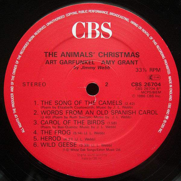 Art Garfunkel / Amy Grant / Jimmy Webb : The Animals' Christmas By Jimmy Webb (LP, Album)