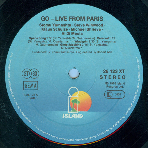 Stomu Yamashta's Go : Go Live From Paris (2xLP, Album)