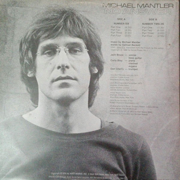 Michael Mantler : No Answer (LP, Album, Gat)