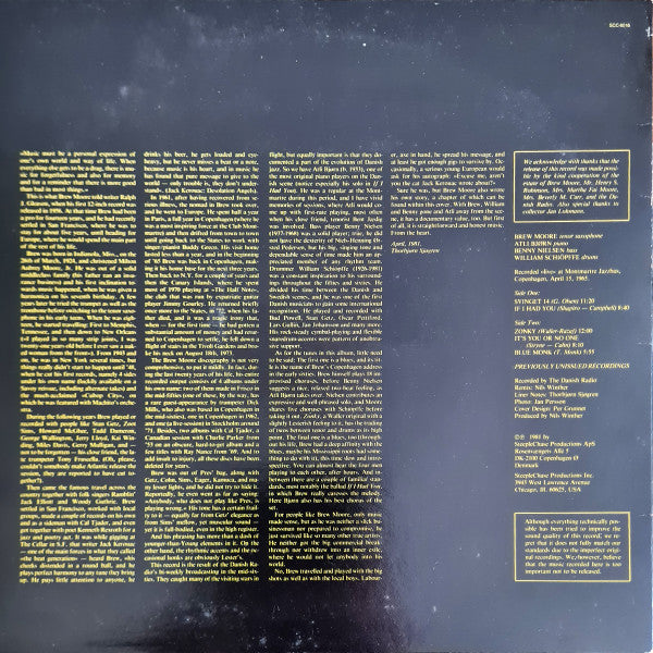 Brew Moore Quartet* : If I Had You (LP, Album)