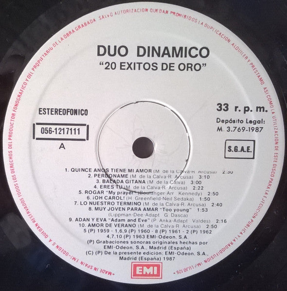 Dúo Dinámico : 20 Exitos De Oro (LP, Comp, RE)