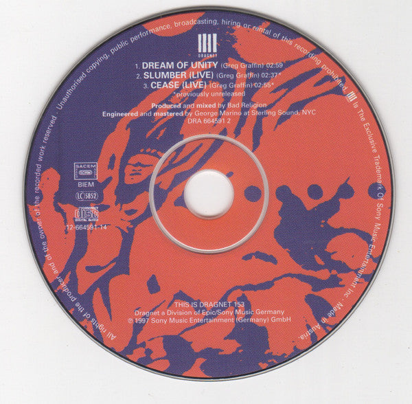 Bad Religion : Dream Of Unity (CD, Maxi)