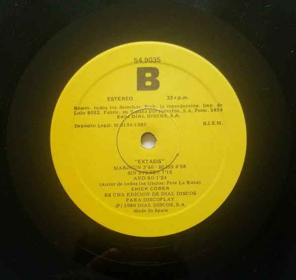 Chick Corea : Extasis (LP, Album, RE)