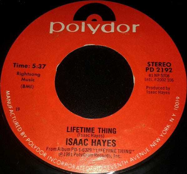 Isaac Hayes : Lifetime Thing / Fugitive (7", Single)
