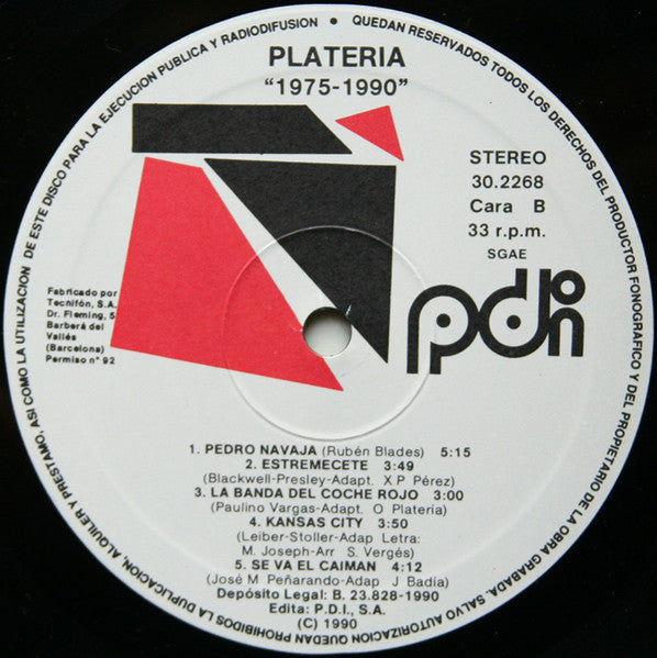 Orquestra Plateria : 1975 Plateria 1990 (LP, Comp)