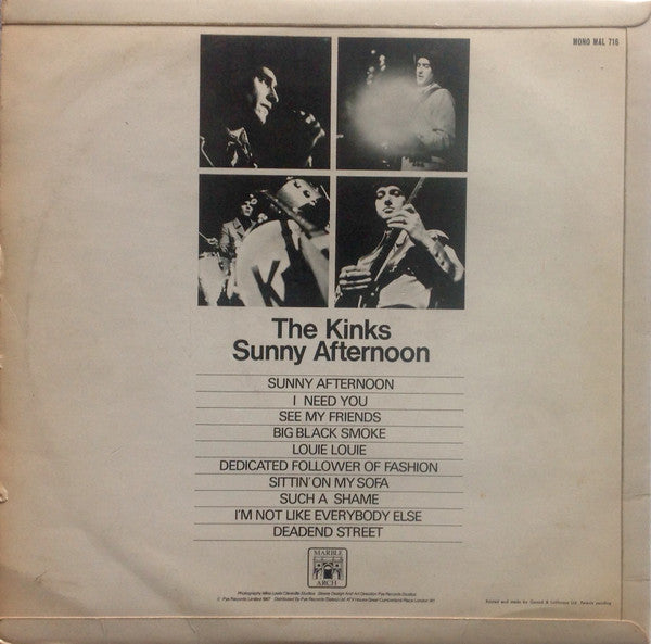 The Kinks : Sunny Afternoon (LP, Comp, Mono)