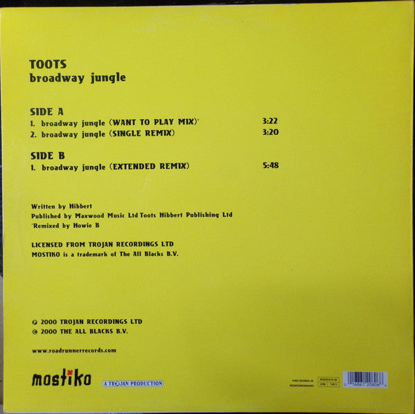 Toots Hibbert : Broadway Jungle (12")