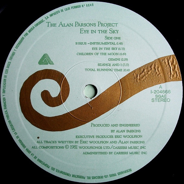 The Alan Parsons Project : Eye In The Sky (LP, Album)