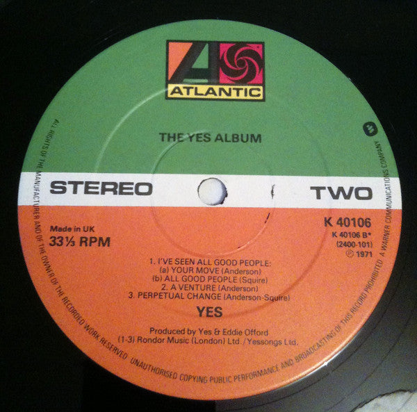Yes : The Yes Album (LP, Album, RE, RP, Gat)