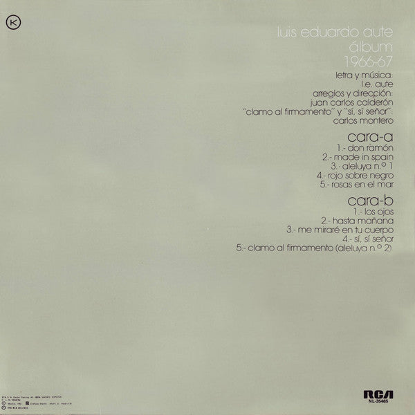 Luis Eduardo Aute : Álbum 1966-67 (LP, Comp, RE)