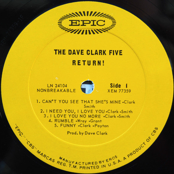 The Dave Clark Five : The Dave Clark Five Return! (LP, Album, Mono, San)